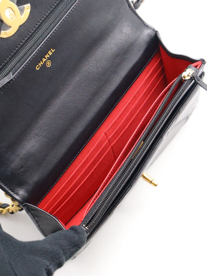 CHANEL 19 經典菱格紋雙色鍊WOC - 黑金