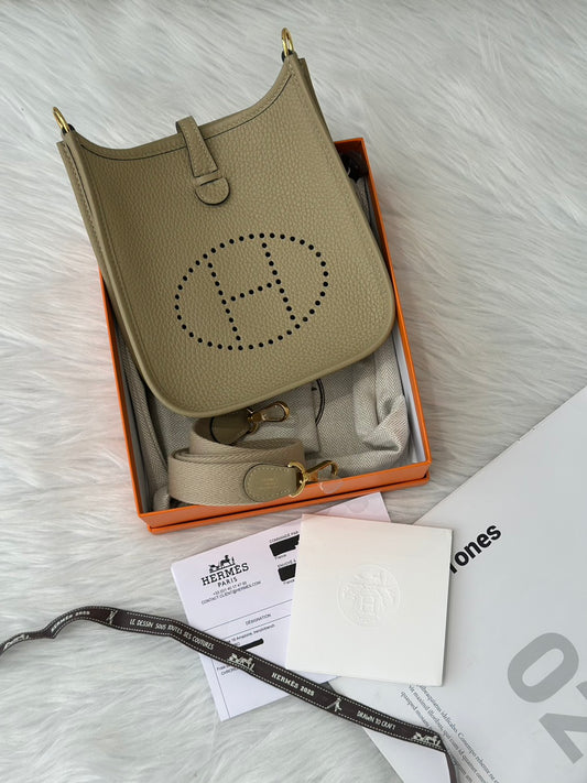 HERMES Mini evelyne - 風衣灰金
