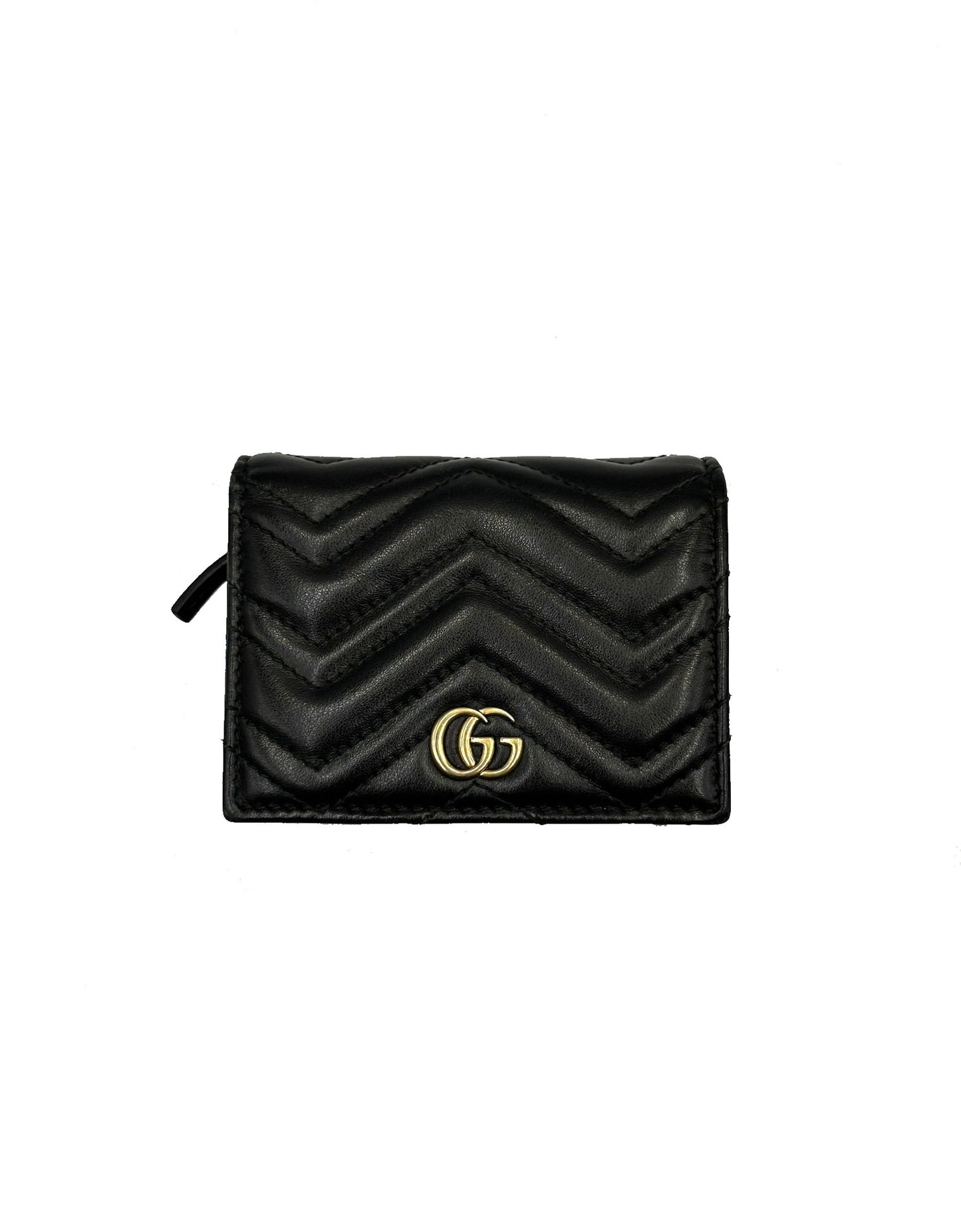 【Preowned】GUCCI Marmont 短夾 - 黑