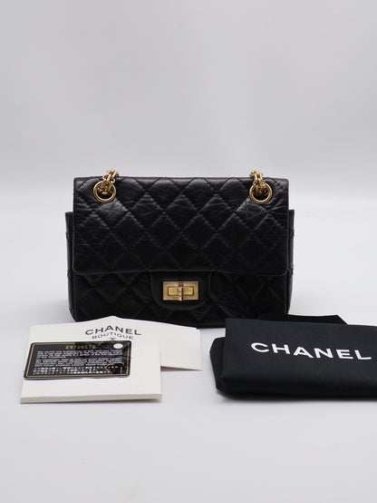 CHANEL 2.55經典口蓋包 20 - 黑金29開
