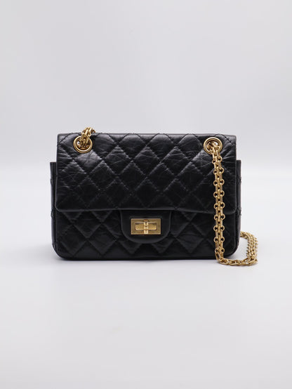 CHANEL 2.55經典口蓋包 20 - 黑金29開