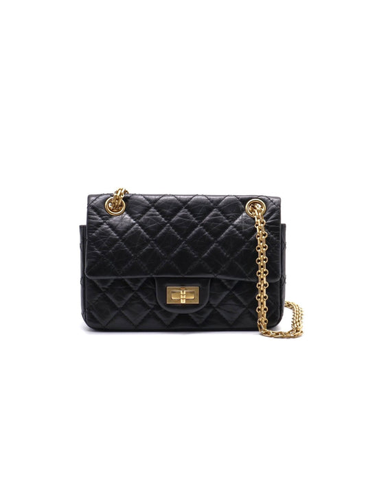 CHANEL 2.55經典口蓋包 20 - 黑金29開