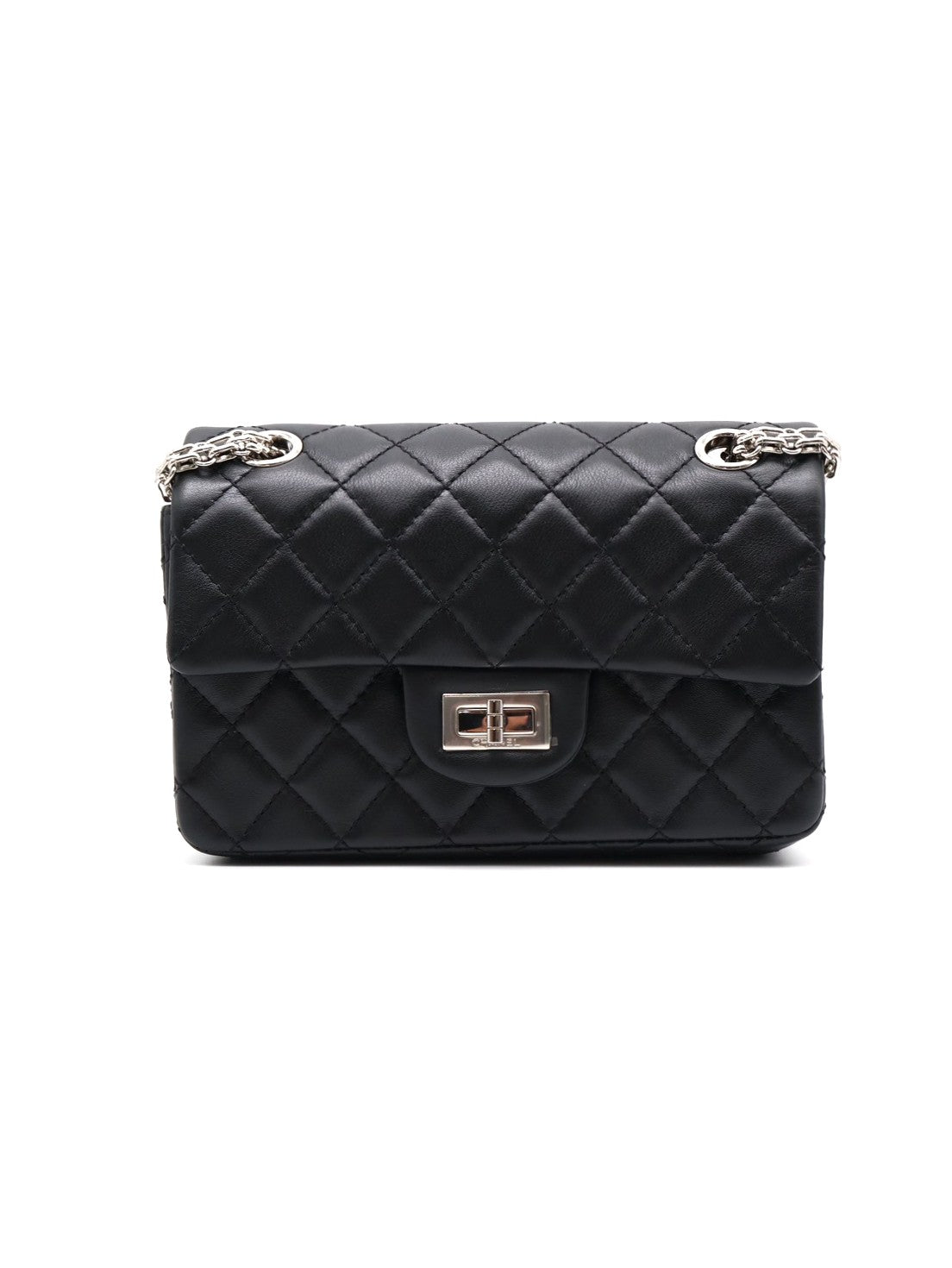 CHANEL 2.55經典口蓋包 20 - 黑銀