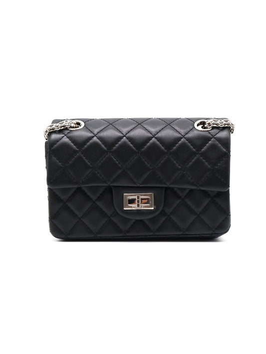 CHANEL 2.55經典口蓋包 20 - 黑銀