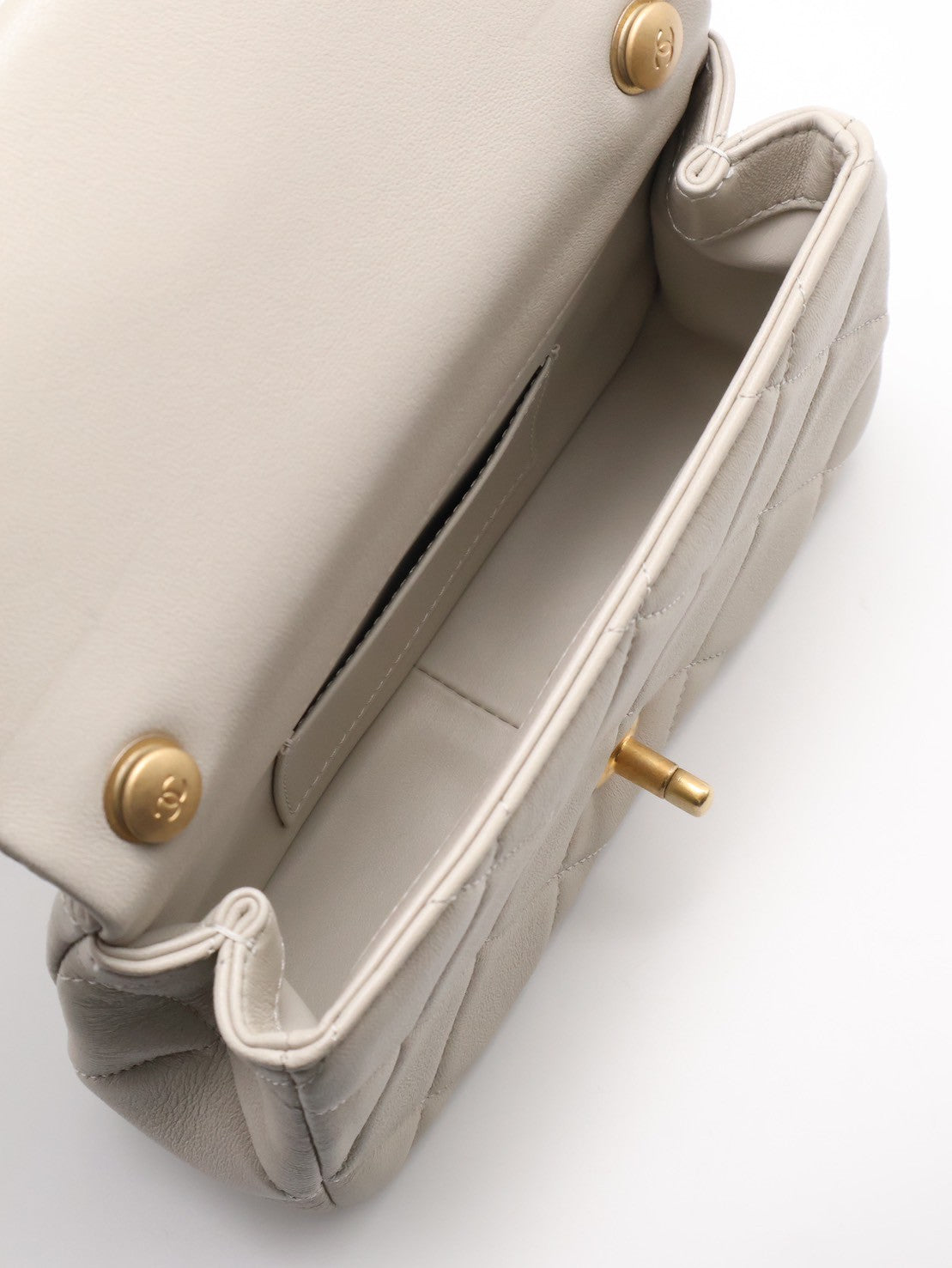 CHANEL 24S珍珠湯圓調節口蓋包 20 - 灰金