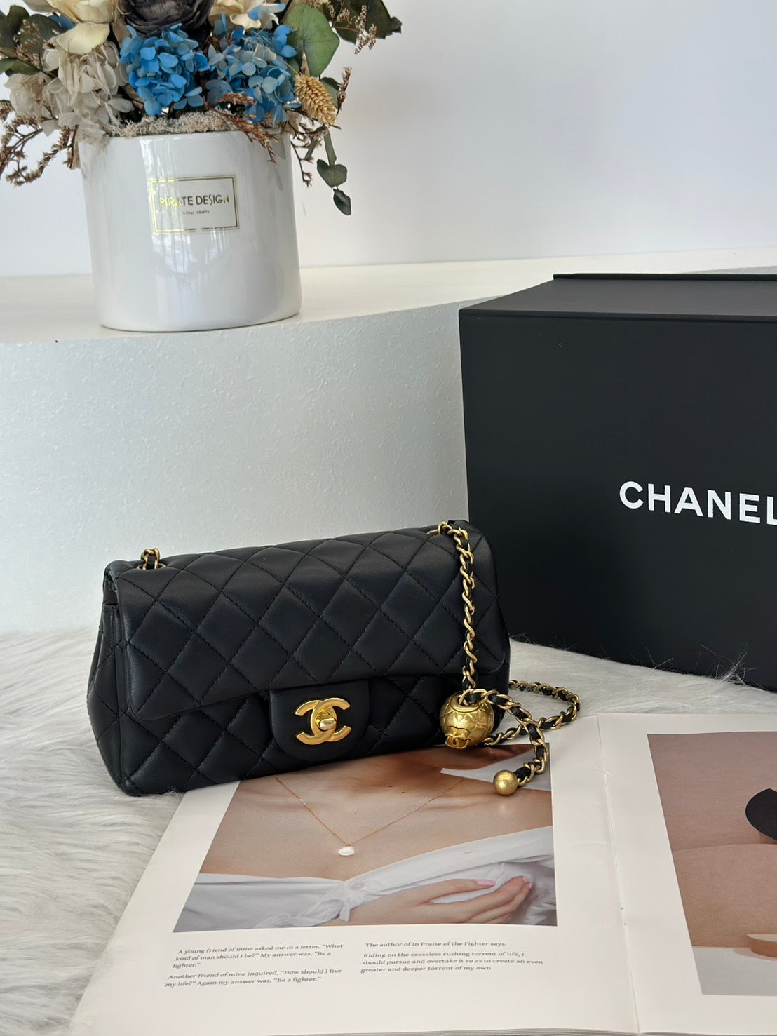 CHANEL 經典口蓋包 Mini CF20 - 金球黑金