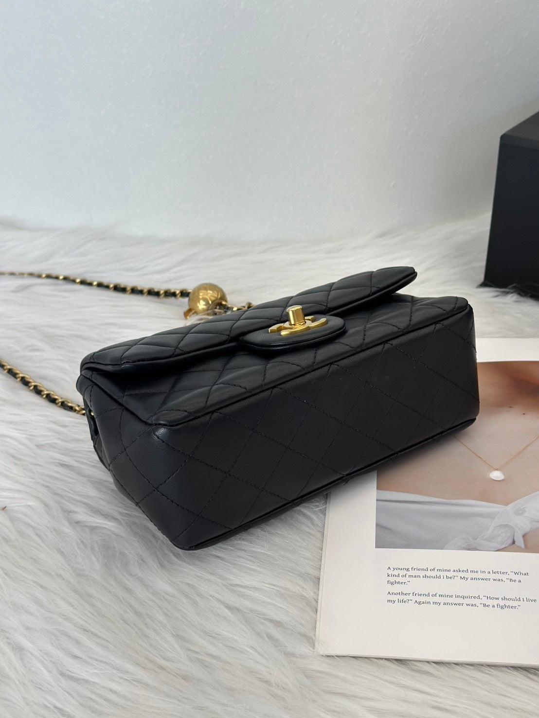 CHANEL 經典口蓋包 Mini CF20 - 金球黑金