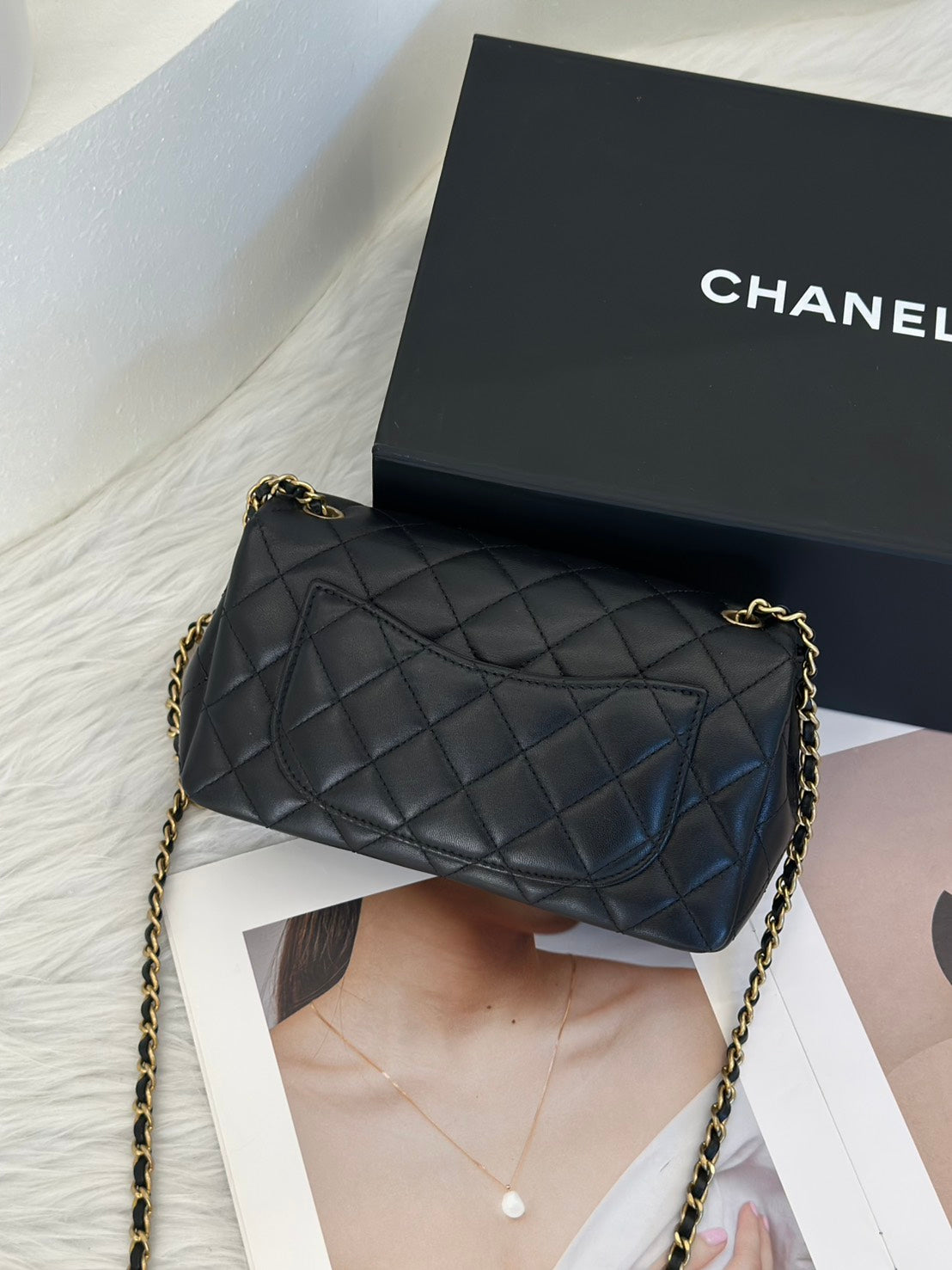 CHANEL 經典口蓋包 Mini CF20 - 金球黑金