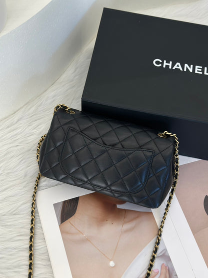 CHANEL 經典口蓋包 Mini CF20 - 金球黑金