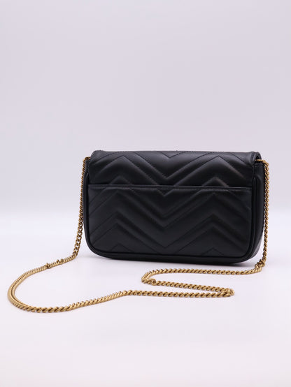 GUCCI Marmont Matelasse新款斜背包 - 21 黑金