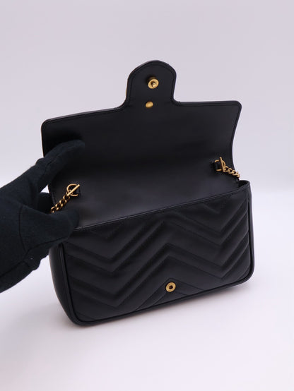 GUCCI Marmont Matelasse新款斜背包 - 21 黑金