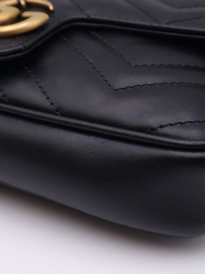GUCCI Marmont Matelasse新款斜背包 - 21 黑金