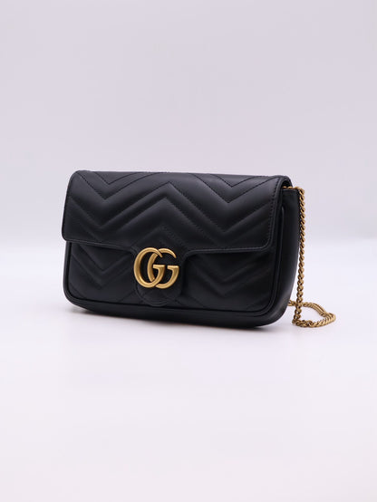GUCCI Marmont Matelasse新款斜背包 - 21 黑金