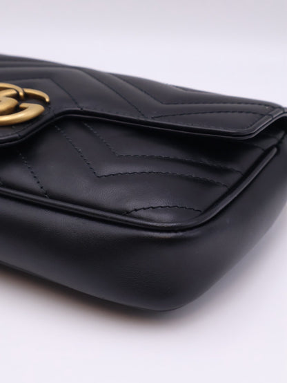 GUCCI Marmont Matelasse新款斜背包 - 21 黑金