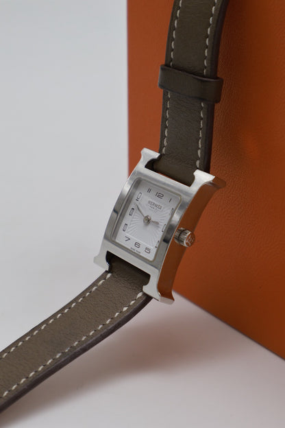 HERMES Heure H腕錶 - 21 灰銀 Y