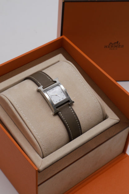 HERMES Heure H腕錶 - 21 灰銀 Y