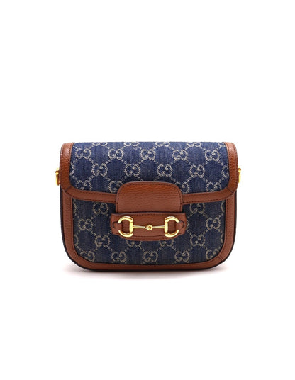 GUCCI Horsebit 1955馬銜釦馬鞍包 - mini牛仔
