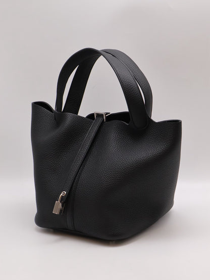 HERMES Picotin 22 - 黑銀 B