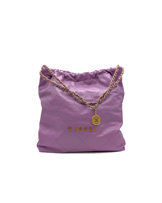 CHANEL 22 Bag - 大號鬱金香紫金
