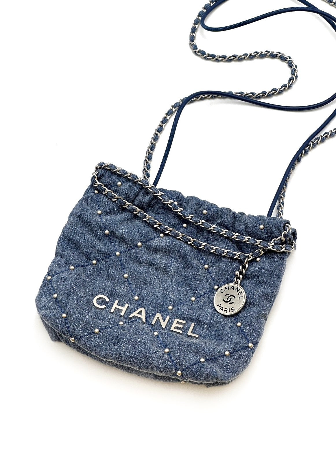 CHANEL 22 Mini bag - 牛仔銀