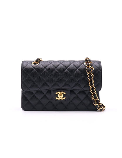 CHANEL 經典口蓋包 CF23 - 粒面牛皮黑金