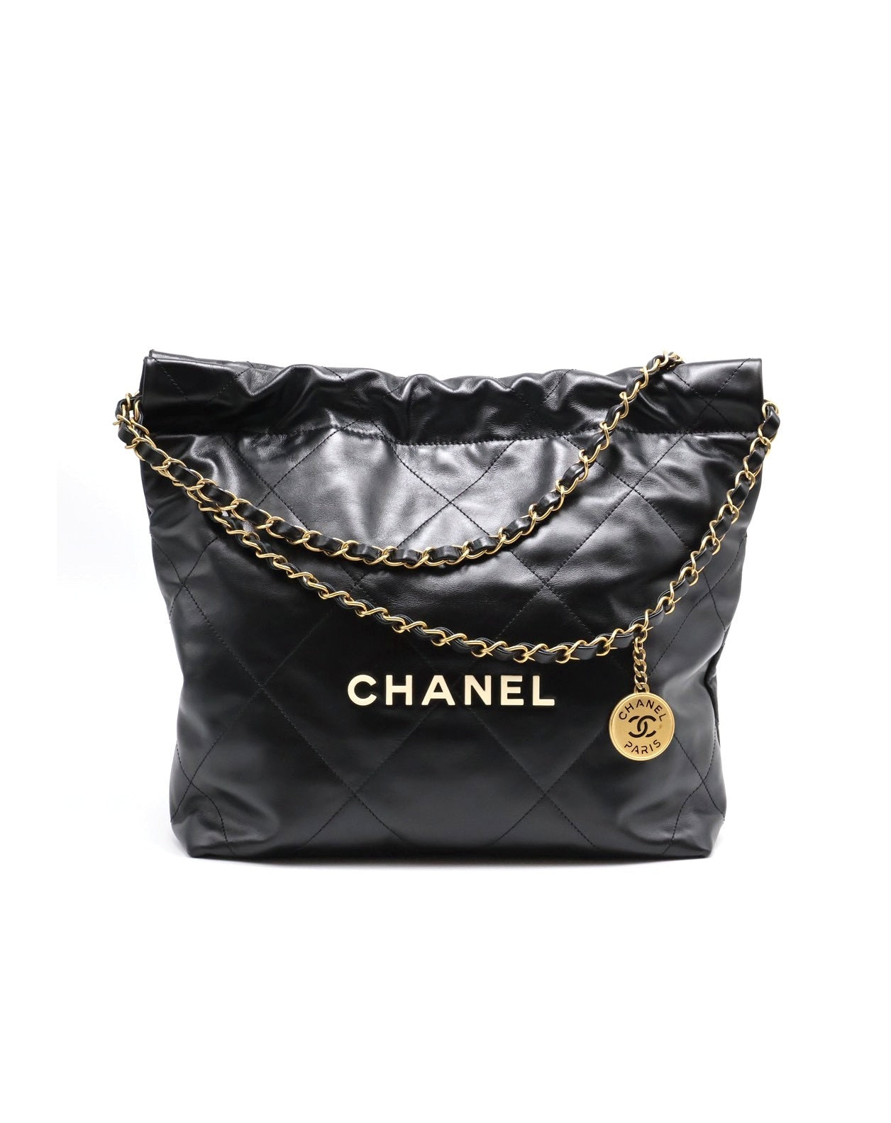 CHANEL 22 Bag - 小號白字黑金