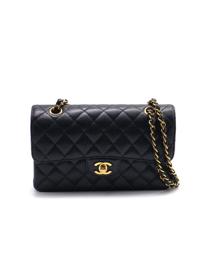 CHANEL 經典口蓋包 CF23 - 粒面牛皮黑金