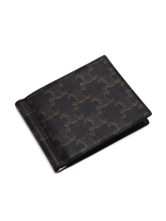 CELINE Triomphe凱旋帆布雙折皮夾