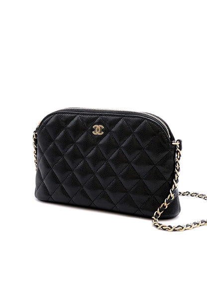 CHANEL 24A粒面牛皮貝殼包 - 黑金