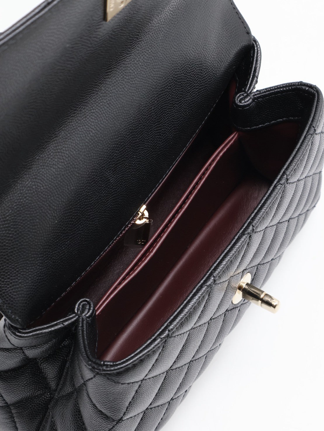 CHANEL Coco handle蜥蜴紋壓花手柄 - 小號黑金