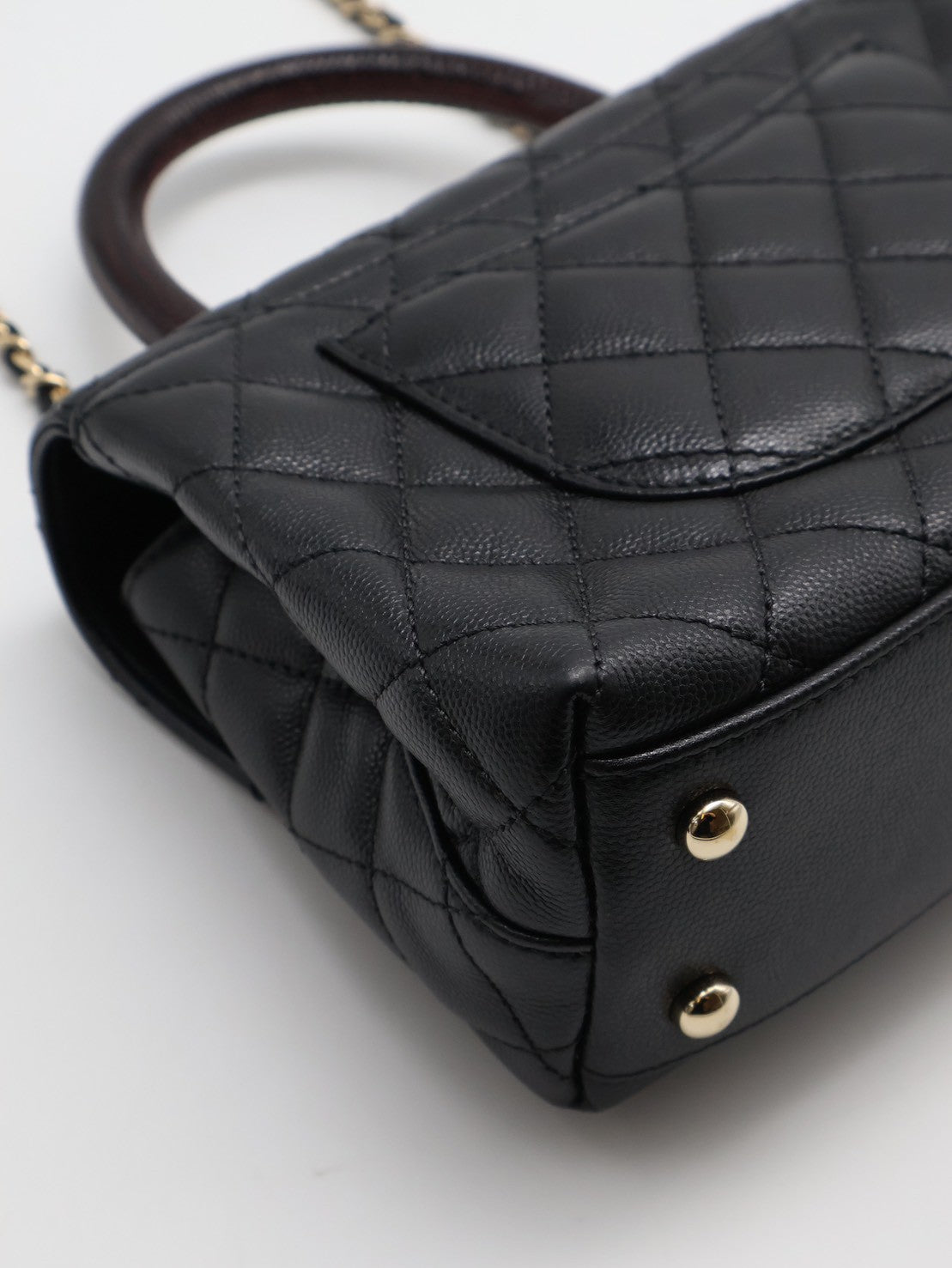 CHANEL Coco handle蜥蜴紋壓花手柄 - 小號黑金