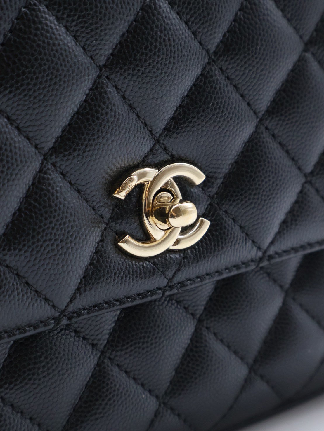 CHANEL Coco handle蜥蜴紋壓花手柄 - 小號黑金