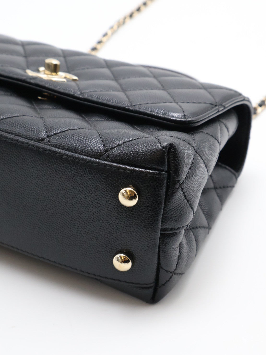 CHANEL Coco handle蜥蜴紋壓花手柄 - 小號黑金