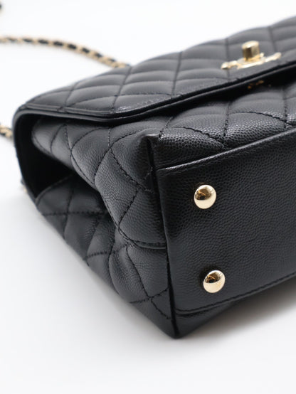 CHANEL Coco handle蜥蜴紋壓花手柄 - 小號黑金