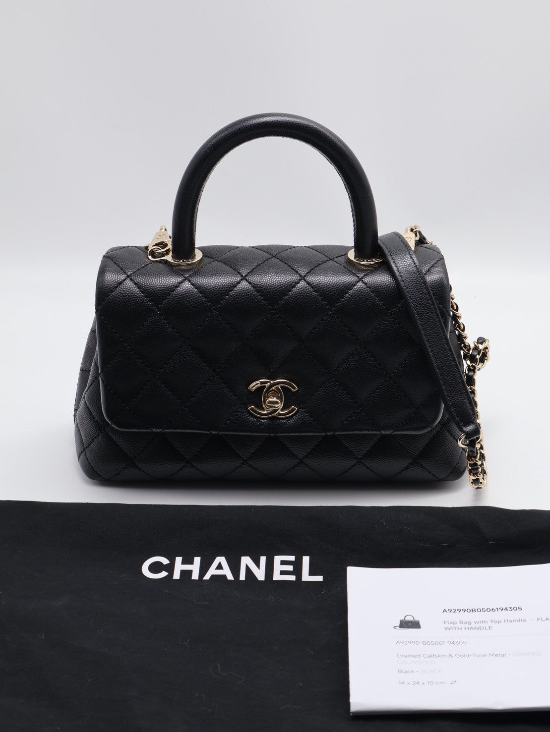 CHANEL Coco handle - 小號黑金30開