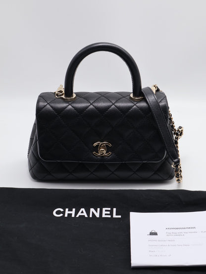 CHANEL Coco handle - 小號黑金30開