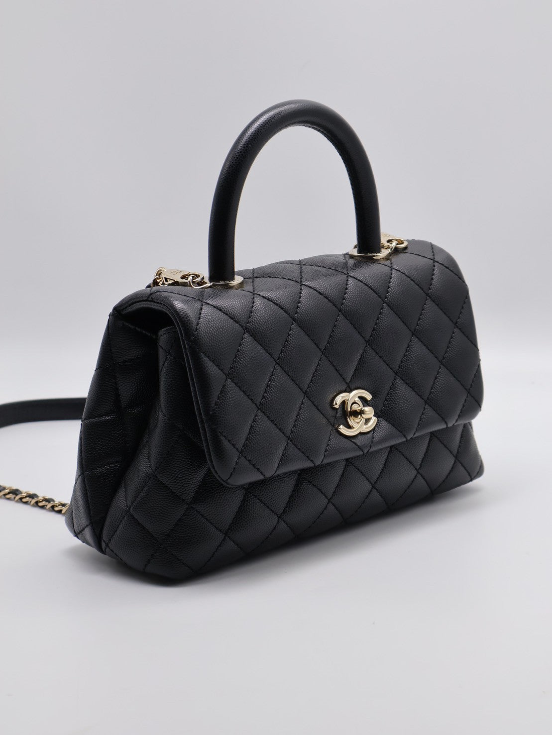 CHANEL Coco handle - 小號黑金30開