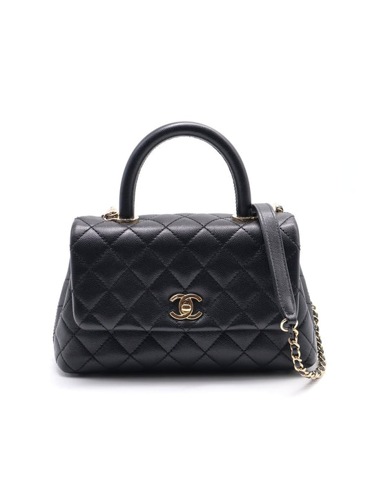 CHANEL Coco handle - 小號黑金30開