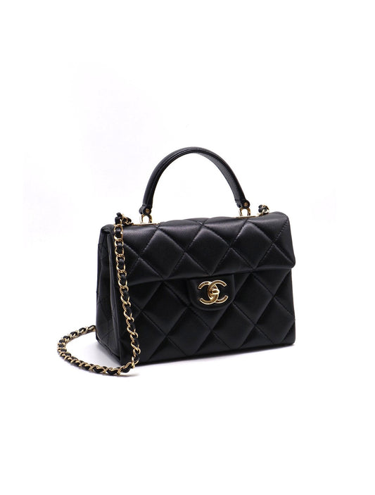 CHANEL 24P Handle bag - 大號黑金