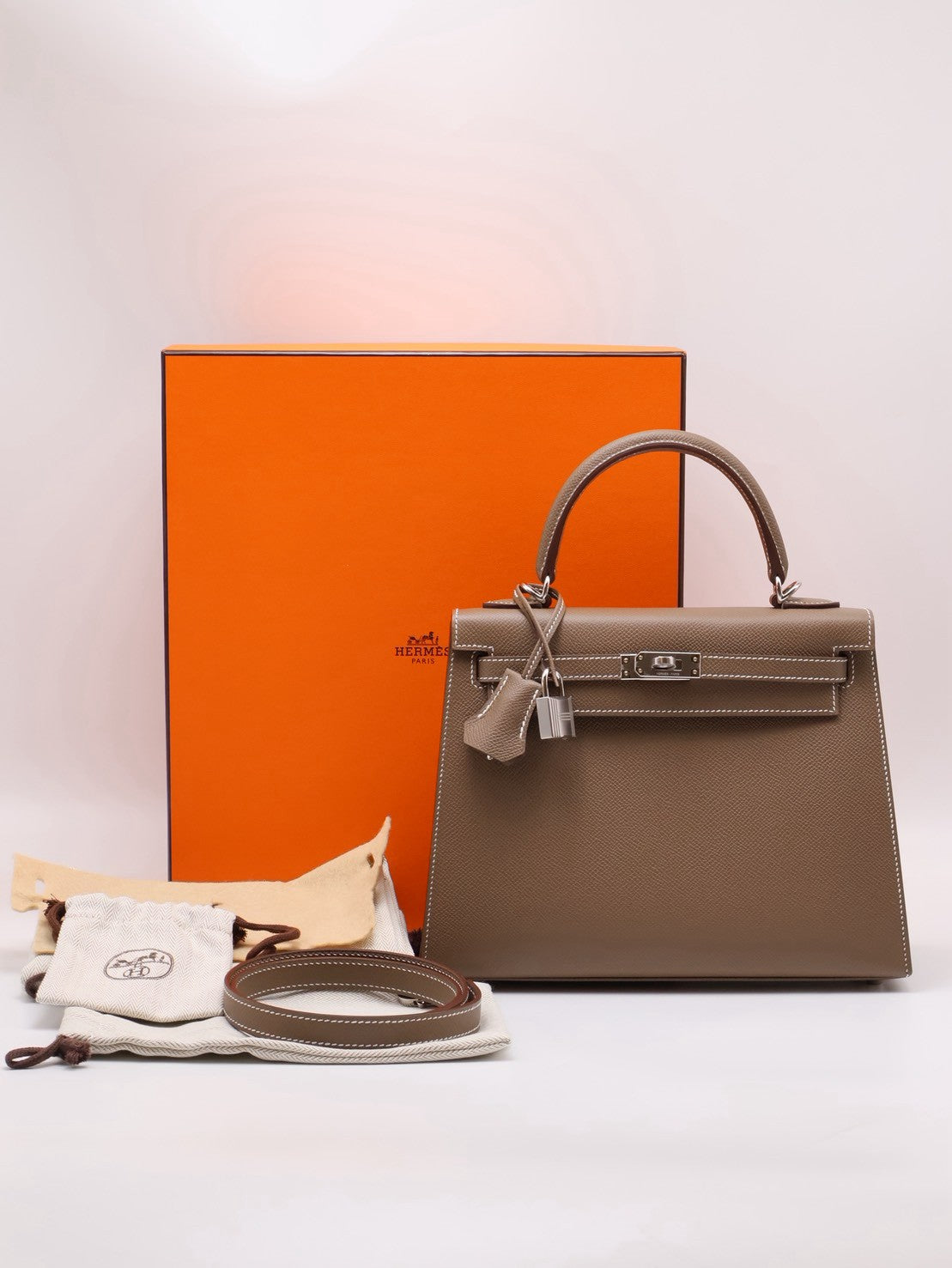HERMES Kelly 25 - Etopue 18 大象灰銀 G
