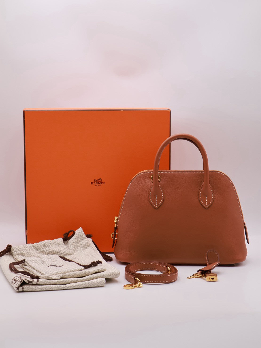 HERMES Bolide 25 -Gold 37 金棕金拚紫 B