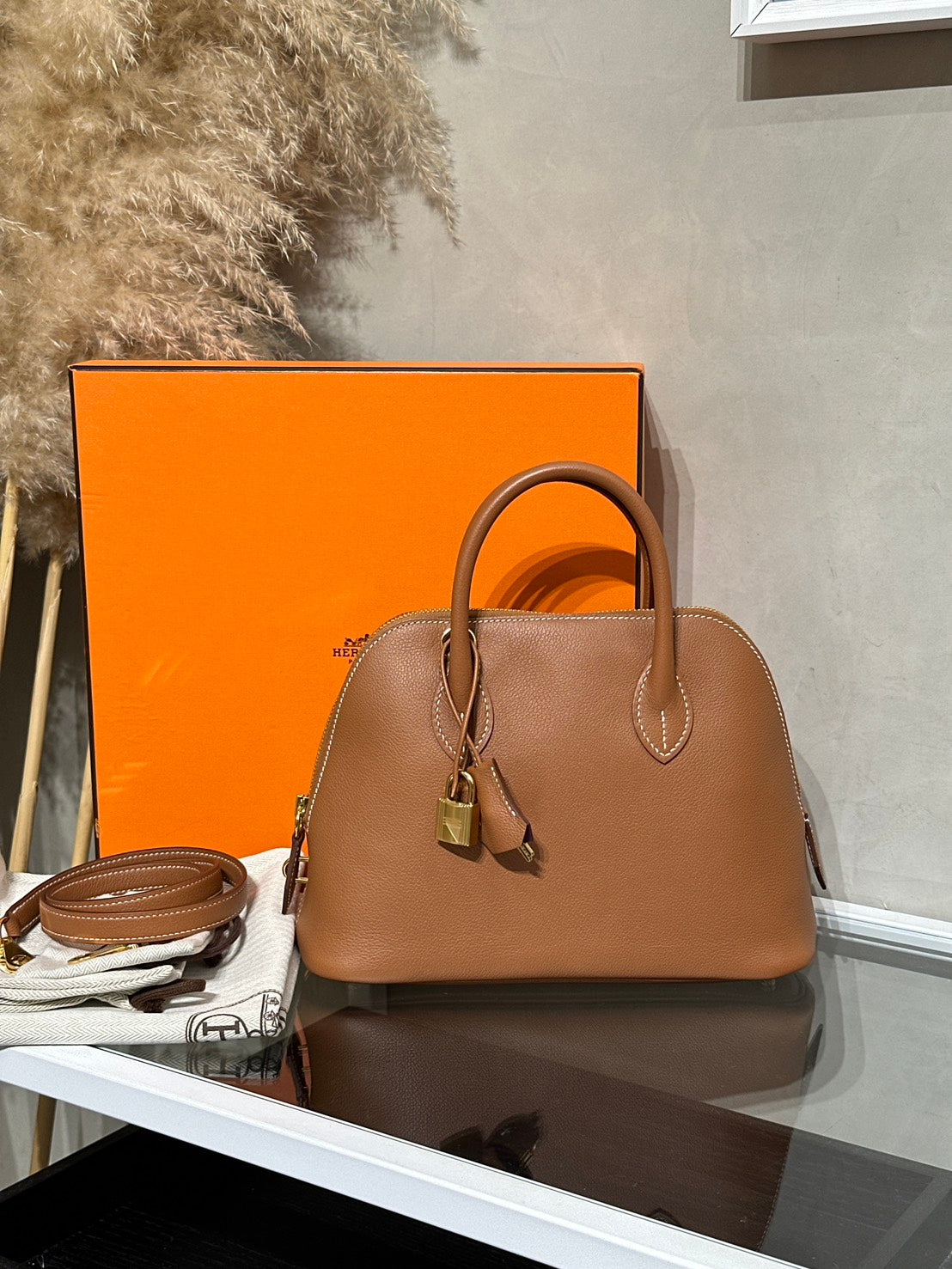 HERMES Bolide 25 -Gold 37 金棕金拚紫 B