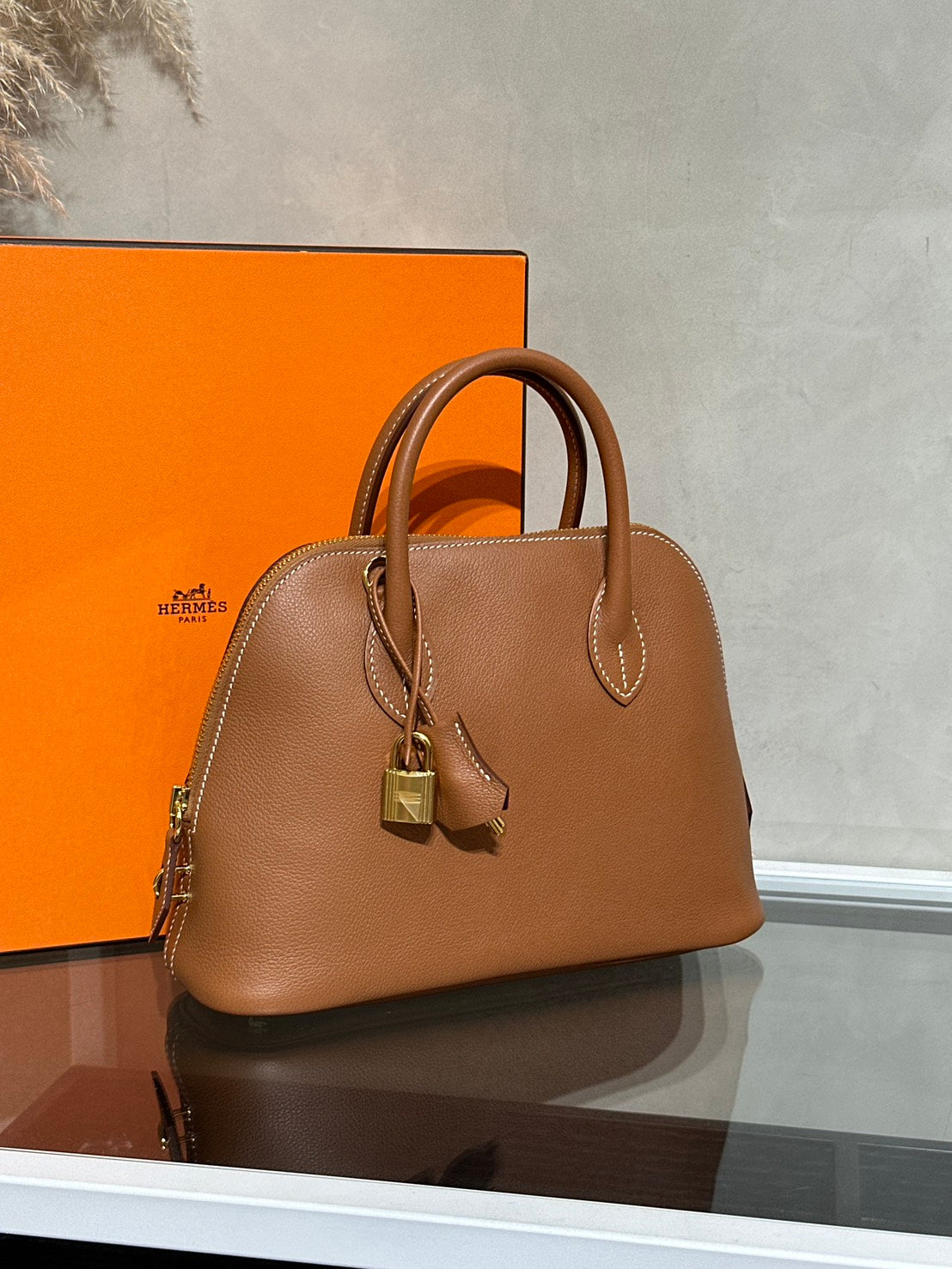 HERMES Bolide 25 -Gold 37 金棕金拚紫 B