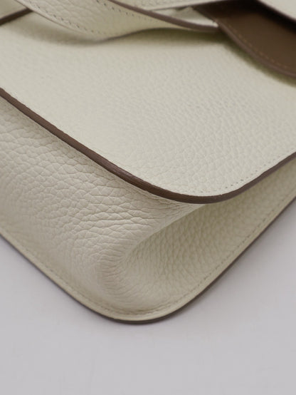 HERMES Halzan 25 - Mushroom/Beige De Weimar 蘑菇白/威瑪犬米金 B