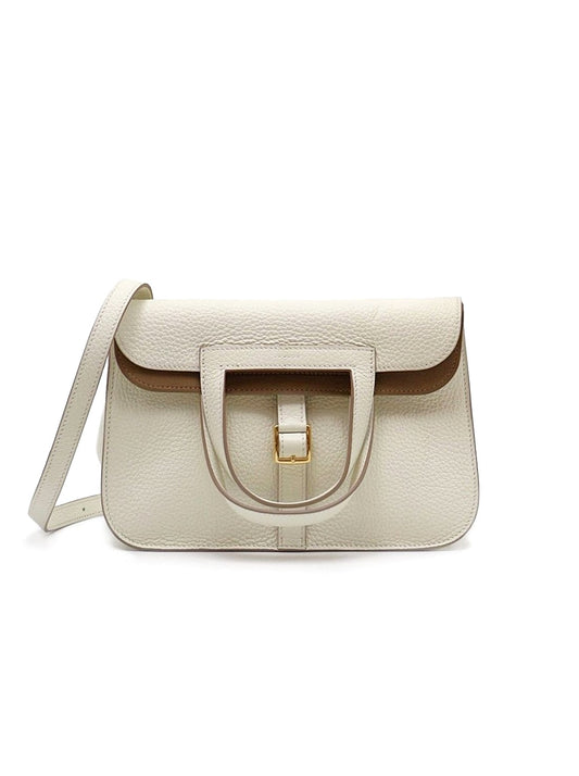 HERMES Halzan 25 - Mushroom/Beige De Weimar 蘑菇白/威瑪犬米金 B
