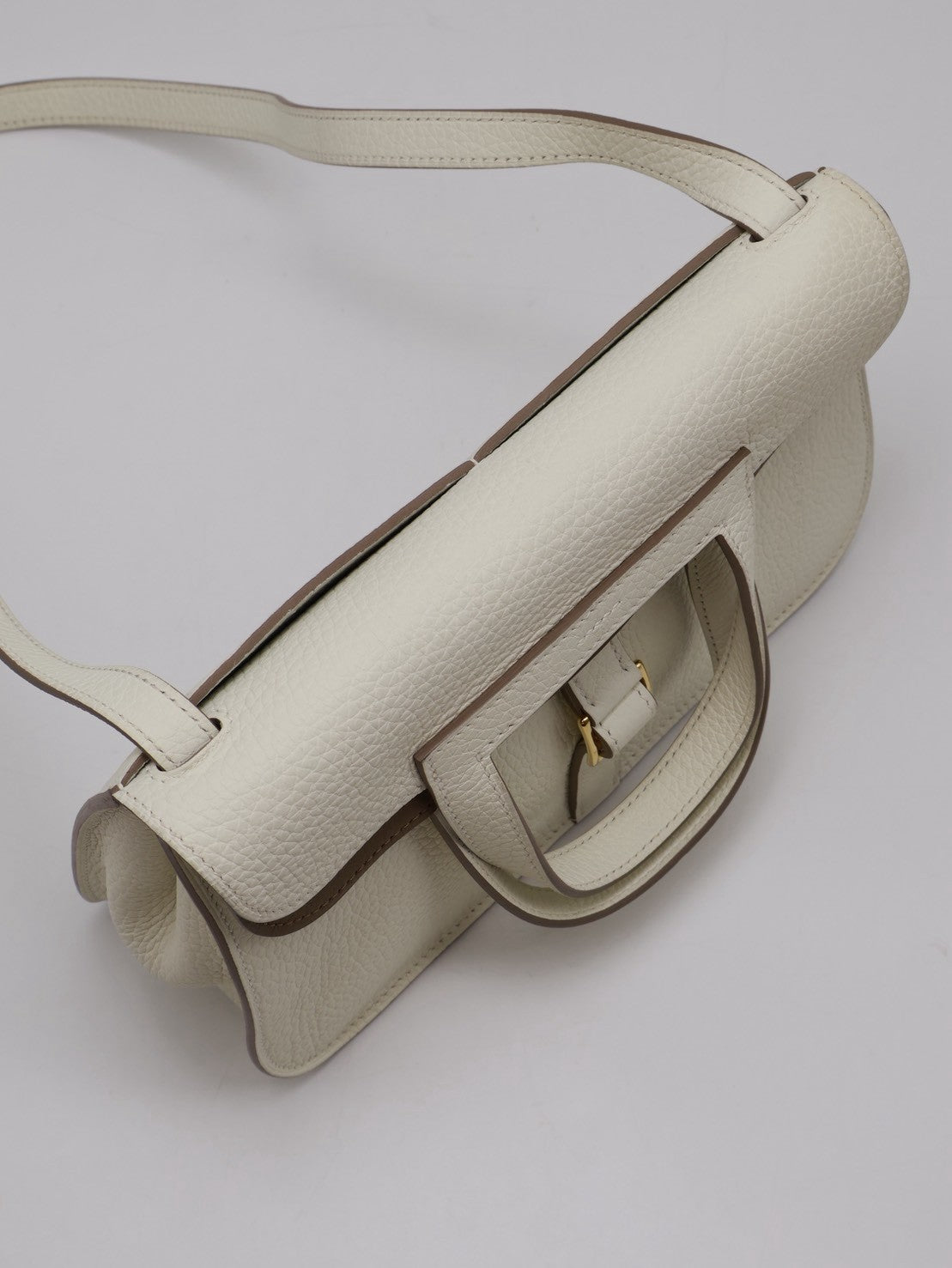 HERMES Halzan 25 - Mushroom/Beige De Weimar 蘑菇白/威瑪犬米金 B