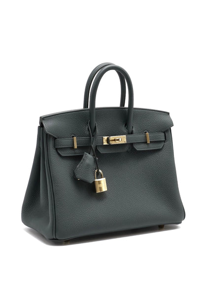 HERMES Birkin 25 -  Vert Mangrove Q0 灰綠香檳金
