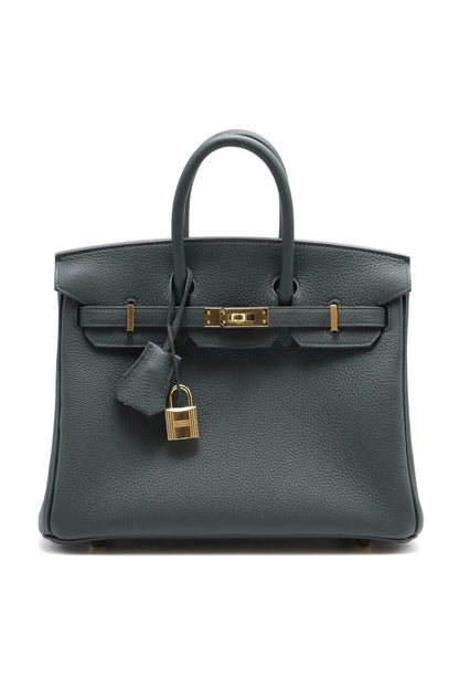 HERMES Birkin 25 -  Vert Mangrove Q0 灰綠香檳金