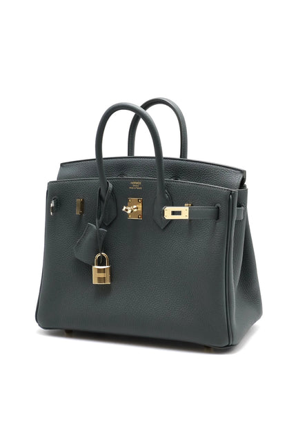 HERMES Birkin 25 -  Vert Mangrove Q0 灰綠香檳金