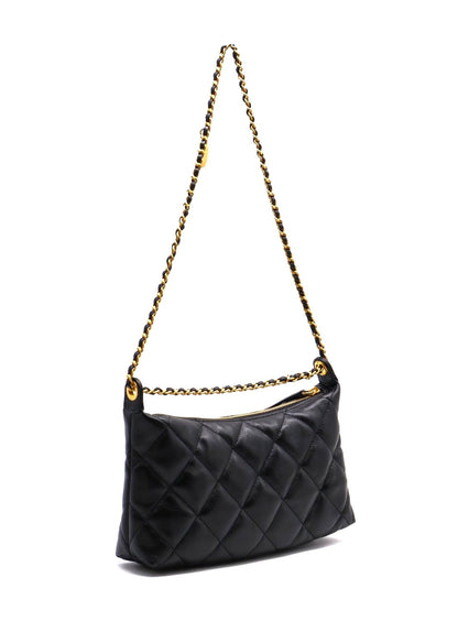 CHANEL 25S皮穿鍊單肩包 - 黑金